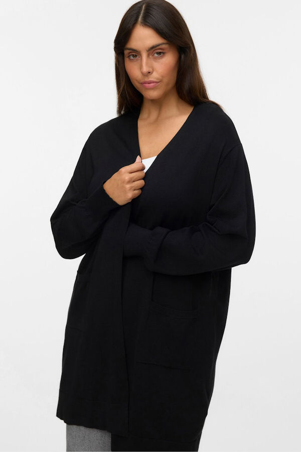 Vero Moda Curve C&aacute;rdigan largo talla grande Negro