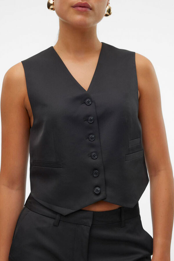 Vero Moda Colete elegante com botões Preto