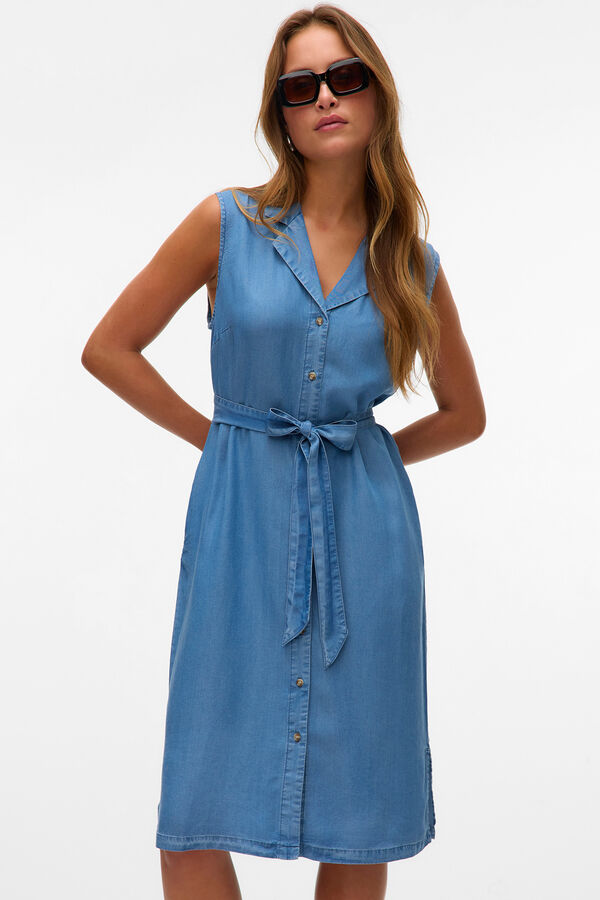 Vero Moda Vestido midi camisero Azul