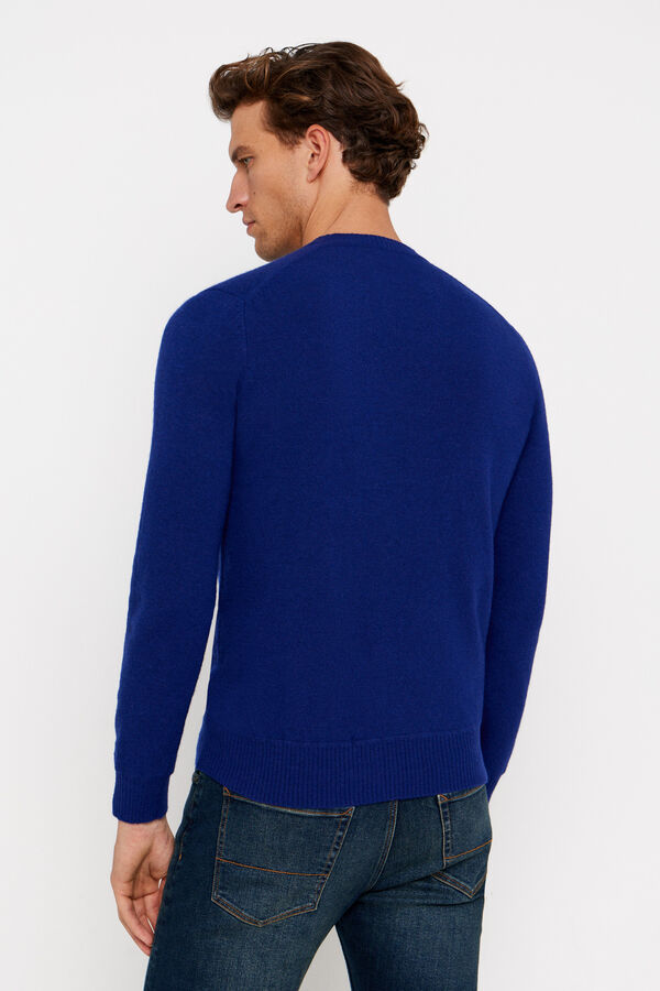 Cortefiel Jersey lana lambswool cuello redondo Azul oscuro