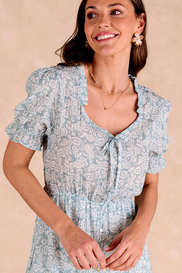 Pol&iacute;n Et Moi Vestido longo de eucalipto Azul