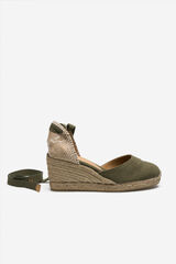 Casta&ntilde;er Alpargata con cu&ntilde;a Carina lona Kaki