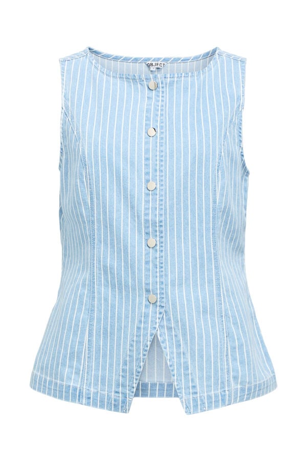 Object Colete denim &agrave;s riscas Azul