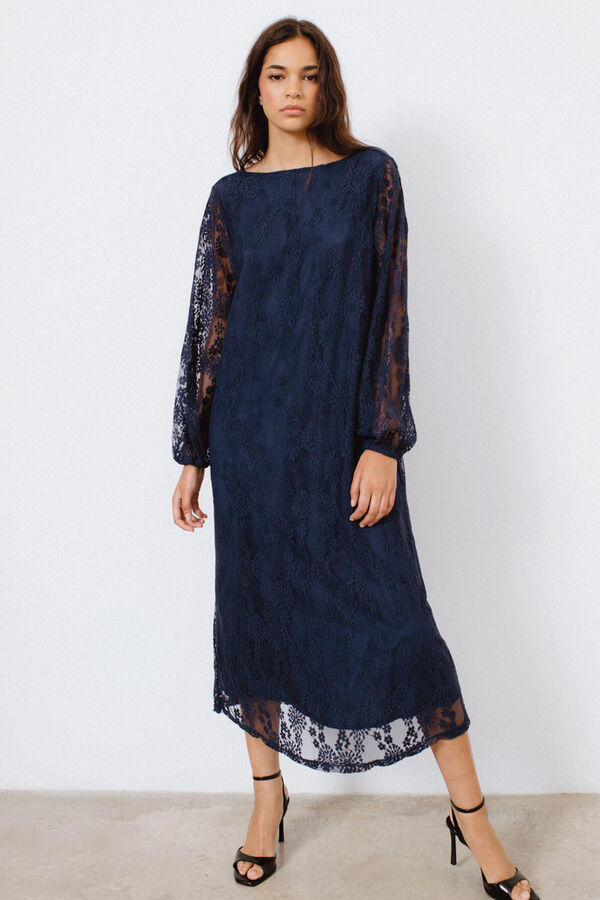 Vila Vestido de fiesta midi Azul marino