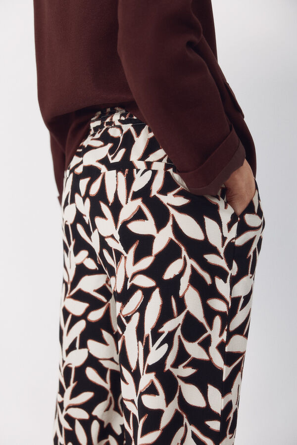 Cortefiel Pantal&oacute;n flu&iacute;do con textura Multicolor