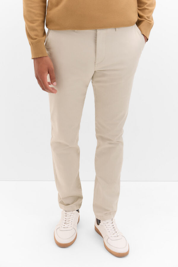 Cortefiel Cal&ccedil;as chino slim fit Ecru