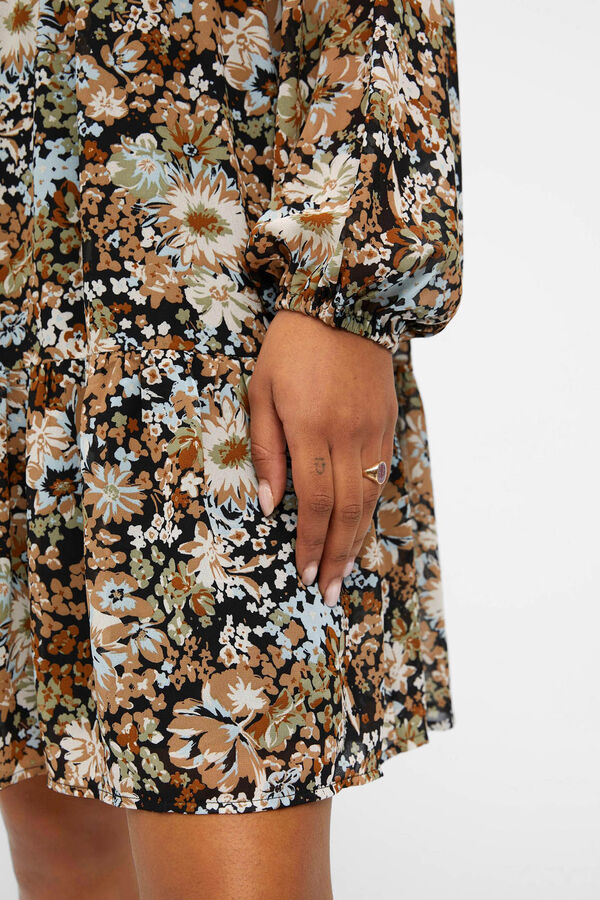 Object Vestido curto com capa Castanho