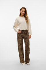 Vero Moda Pantal&oacute;n vaquero animal print Marr&oacute;n