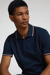 Selected Polo manga curta piqu&eacute; Azul