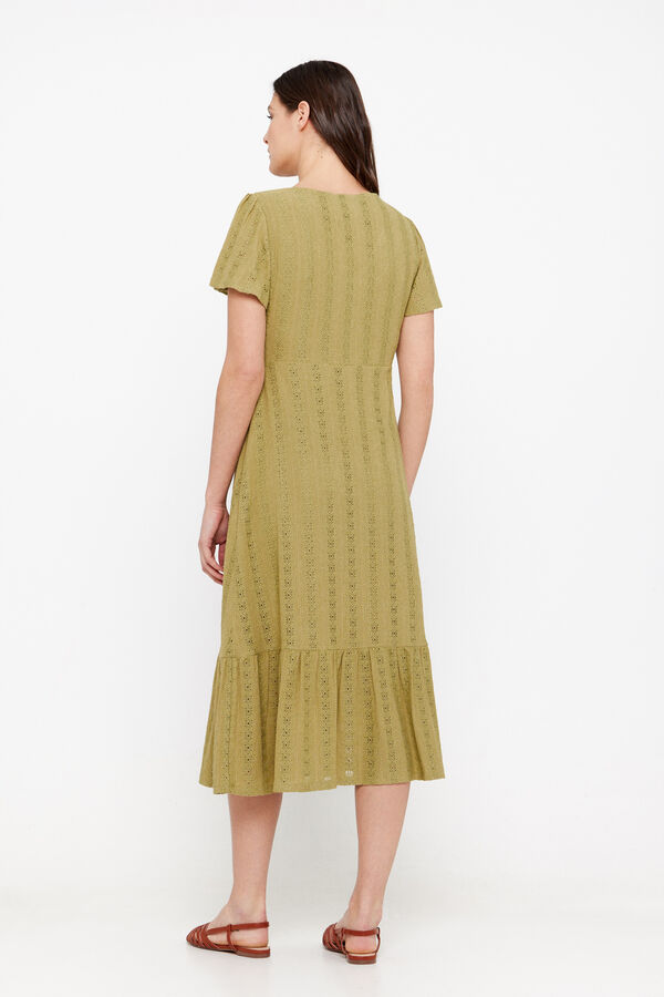 Cortefiel Vestido punto estructura Verde