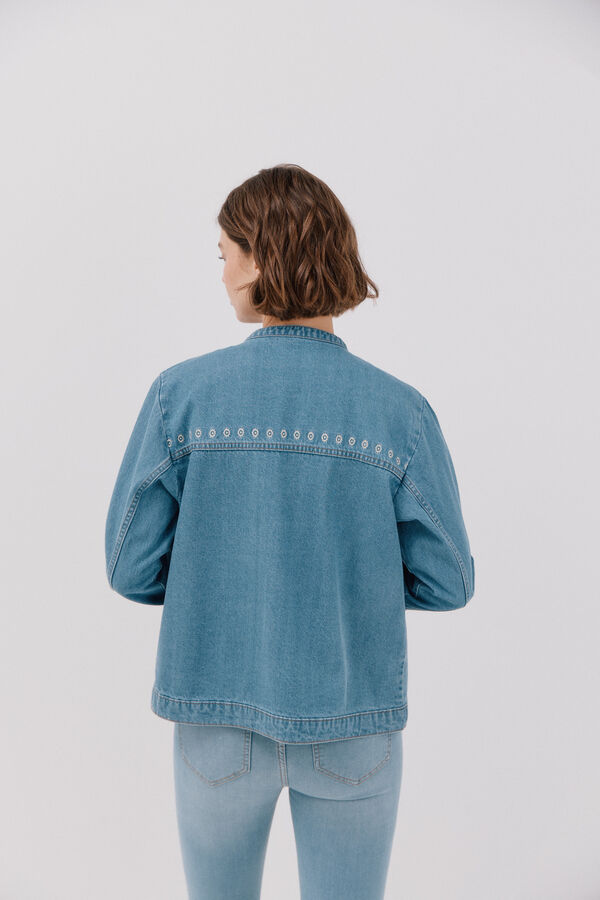 Cortefiel Cazadora Vaquera bordada Azul