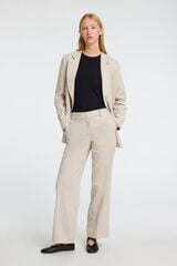 Selected Femme Pantal&oacute;n de lino Wide Leg Marr&oacute;n