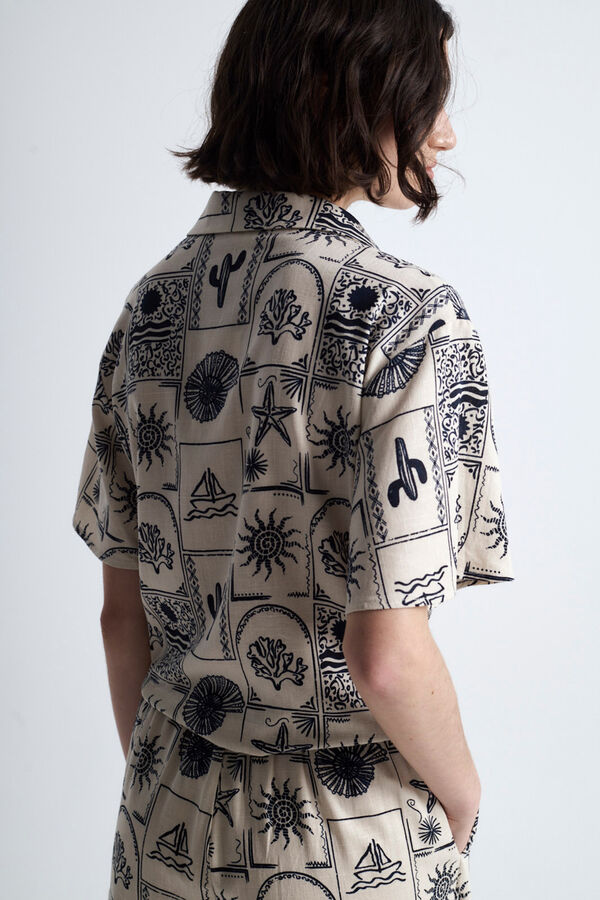 Object Camisa estampada anudada Gris