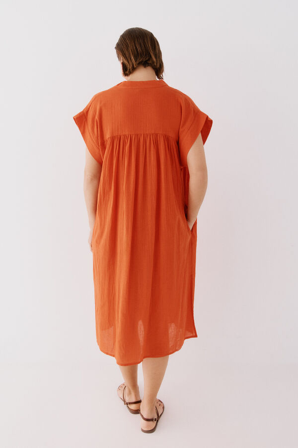 Cortefiel Caftan colorido largo Vermelho