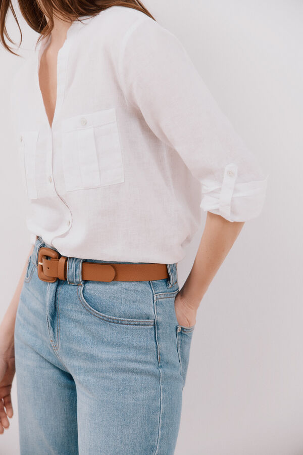 Cortefiel Camisa de linho Branco