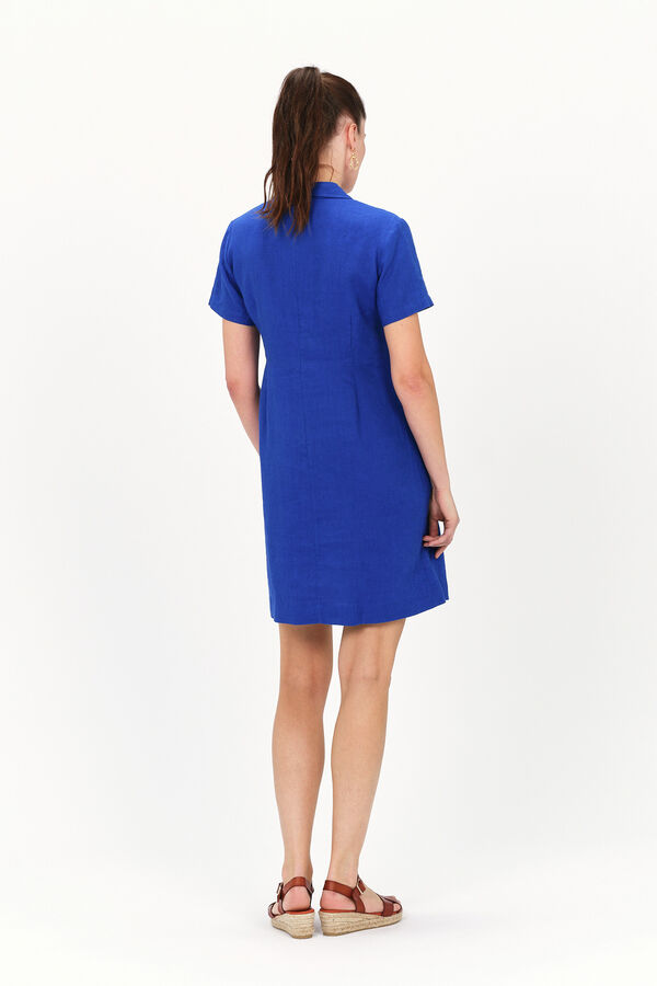 Caroll Vestido 100% linho Azul