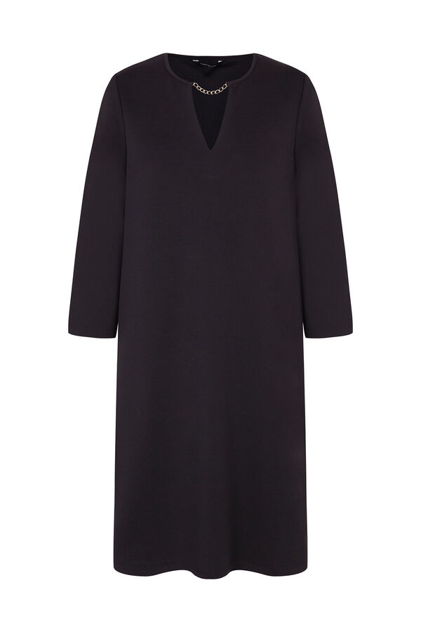 Cortefiel Vestido detalhe corrente Preto