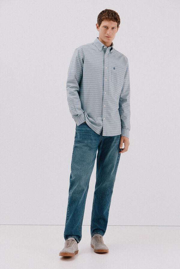 Cortefiel Camisa oxford xadrez Azul