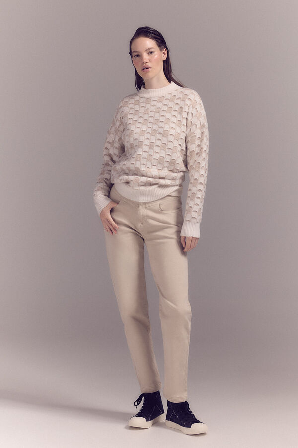 Slowlove Jersey estructura bicolor Marfil