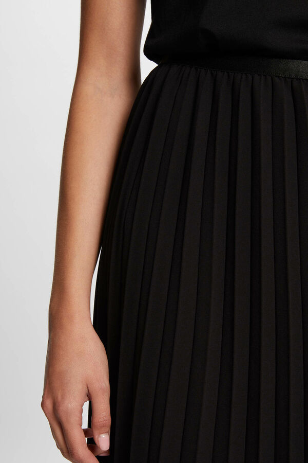 Morgan Falda larga acampanada plisada Negro