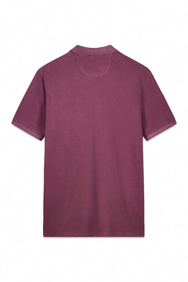 OOTO Camisa polo piqu&eacute; lavada com bordado de avi&atilde;o Granada