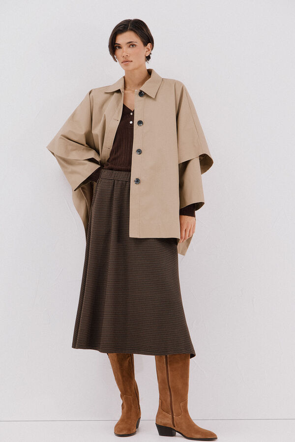Cortefiel Falda de punto evas&eacute; Estampado beige
