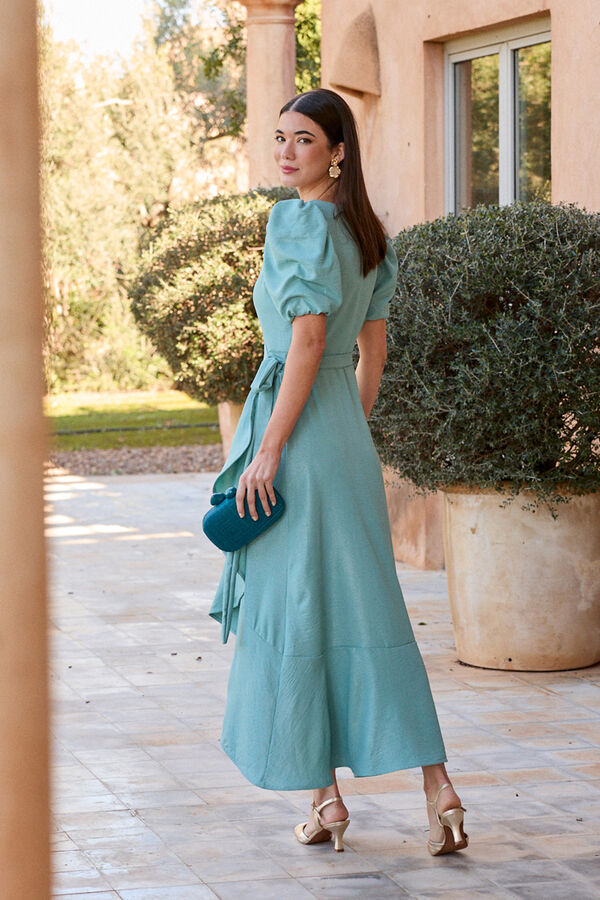 Pol&iacute;n Et Moi Vestido mangas Leane Turquesa