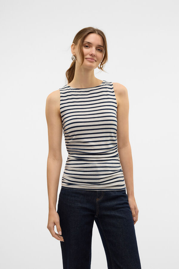 Vero Moda Top ajustado com franzidos Cinzento