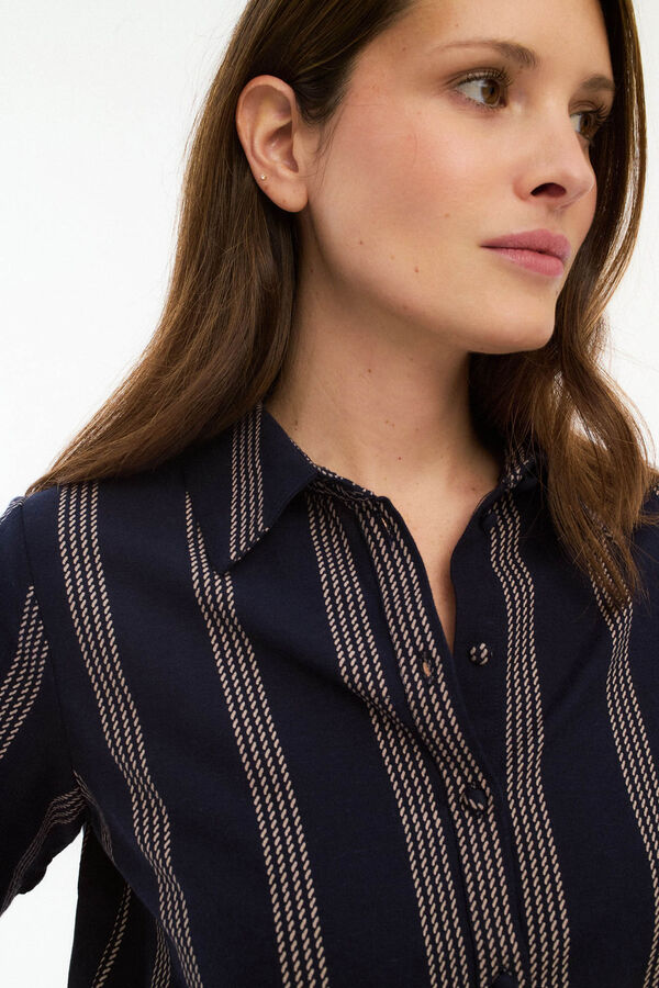 Vila Camisa estampado com nó Azul