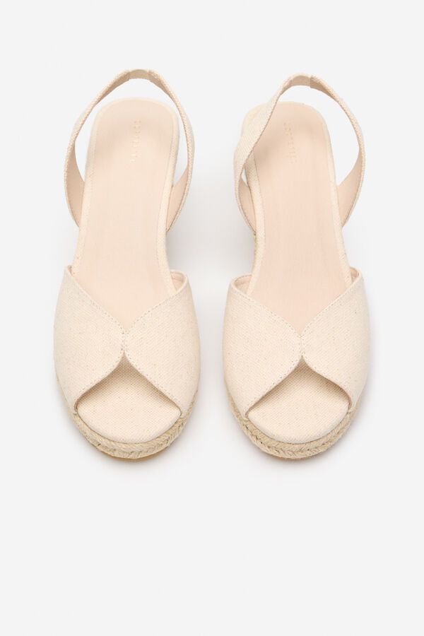 Cortefiel Sand&aacute;lia de cunha de lona peptoe Ecru