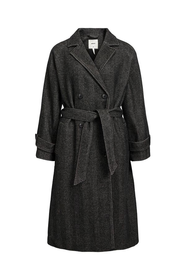 Object Sobretudo longo de pano Cinzento