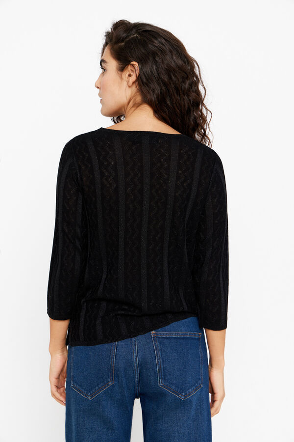 Cortefiel Jersey hilo metalizado Negro