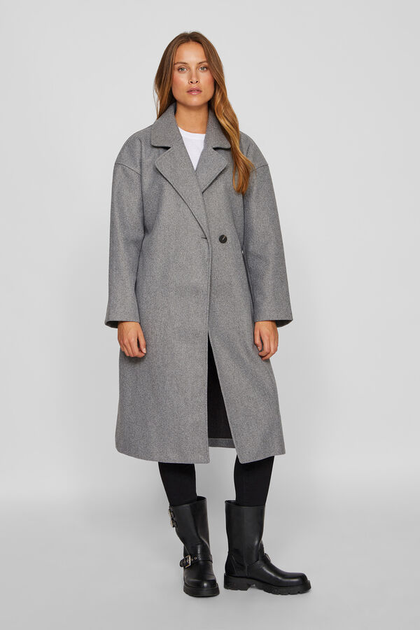 Vila Abrigo largo de pa&ntilde;o Gris