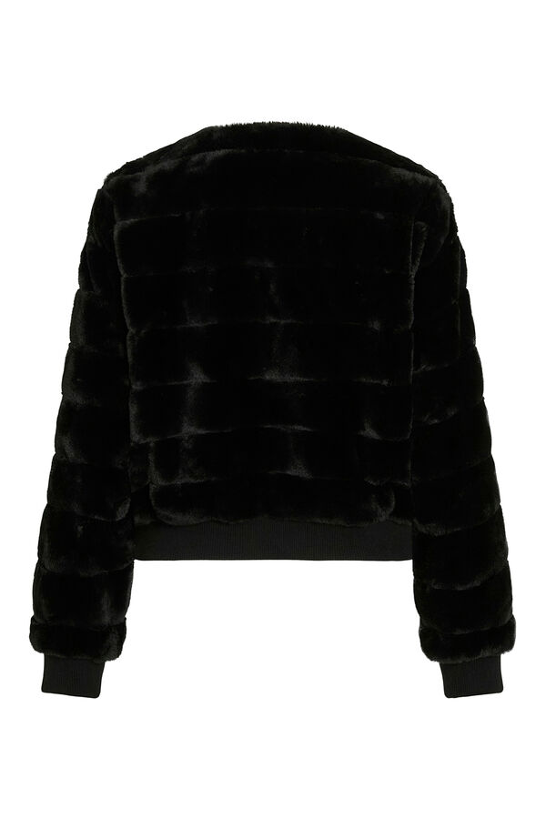 Vila Chaqueta pelo sint&eacute;tico Negro