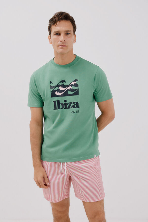 Cortefiel Camiseta gr&aacute;fica Ibiza Verde
