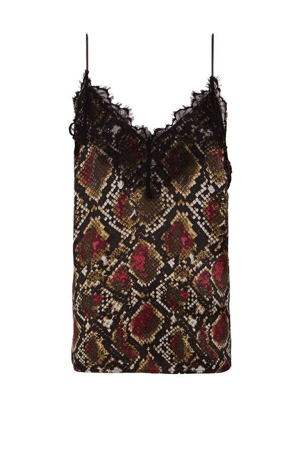 Slowlove Top lencero estampado serpiente Estampado granate
