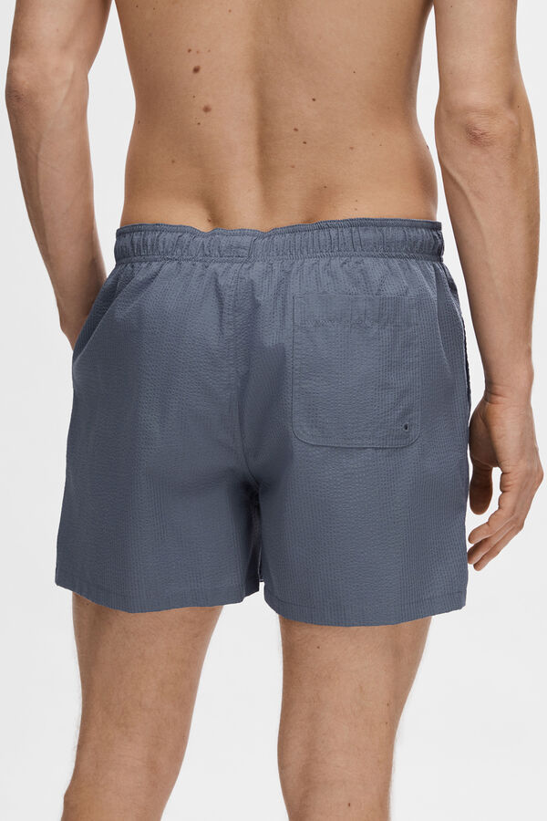 Selected Ba&ntilde;ador liso seersucker Morado