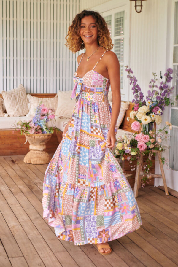 Jaase Vestido maxi Bambi estampado Sweet illusions Multicolorido