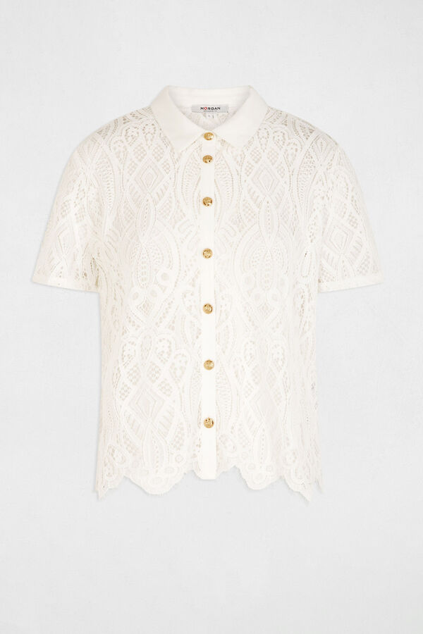 Morgan Camisa de renda Branco