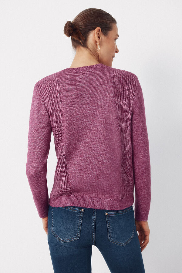 Cortefiel Jersey punto combinado Morado