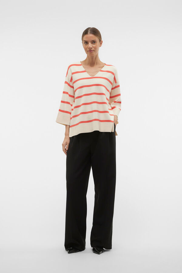 Vero Moda Camisola de malha manga 3/4 Cinzento