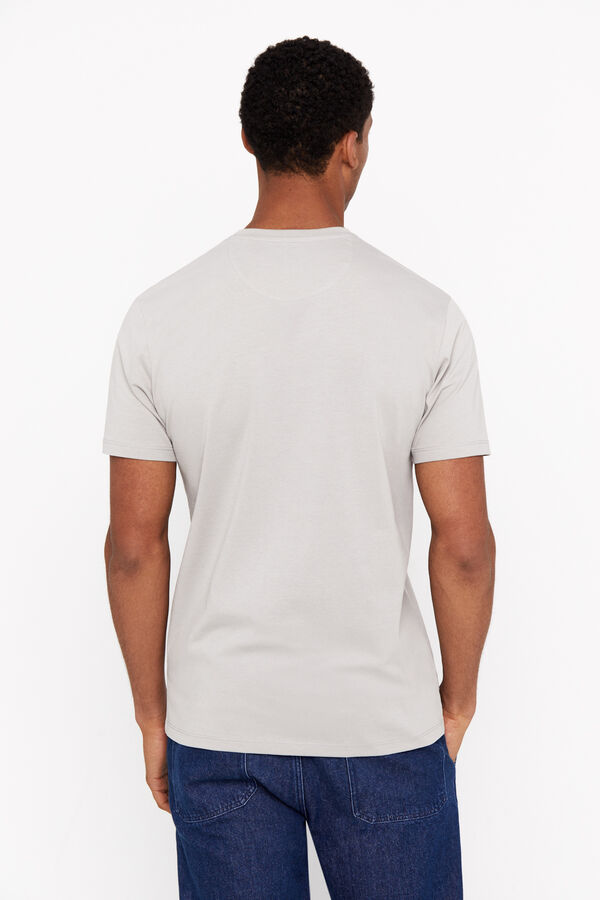 Cortefiel T-shirt básica bolso Cinzento