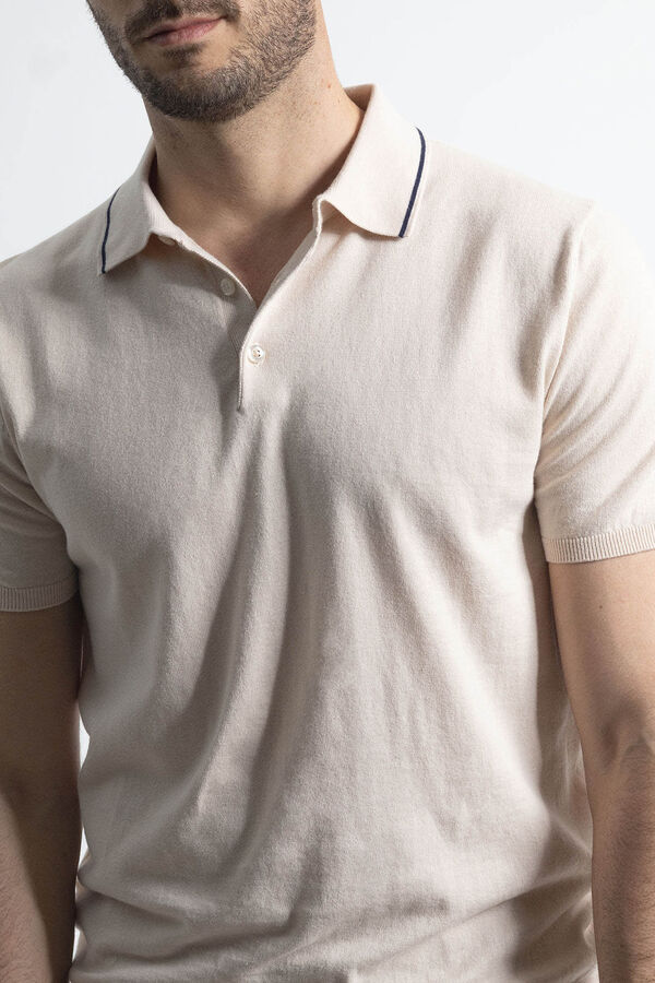 PuroEGO Polo de punto rafia Beige