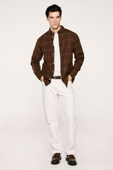Selected Camisa de manga larga slim fit Marr&oacute;n