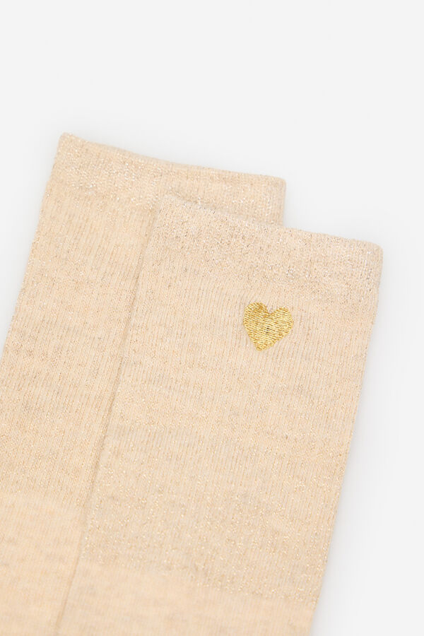 Cortefiel Meias longas de lurex Castanho