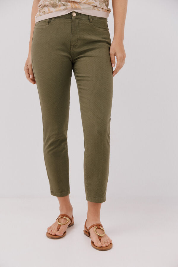 Cortefiel Jeans Sensacional Slim Jacquard Verde