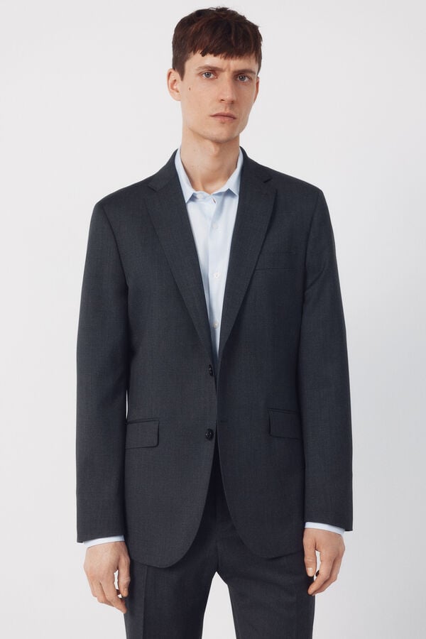 Cortefiel Blazer de fato liso COOLMAX&reg; Cinzento