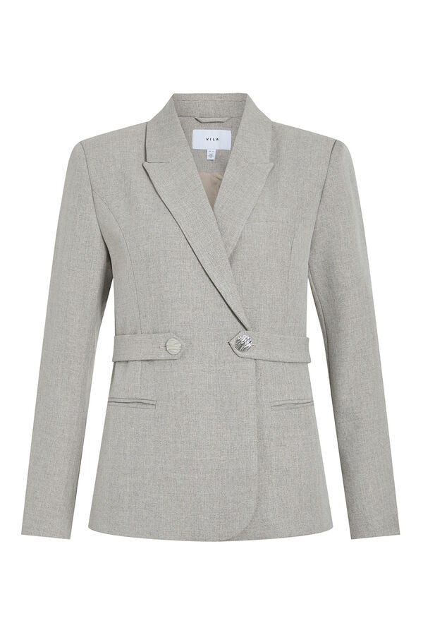 Vila Americana abotonada cruzada Gris