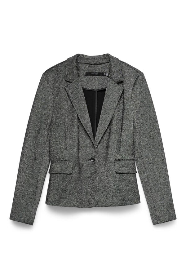Vero Moda Blazer de manga larga detalle glitter Gris