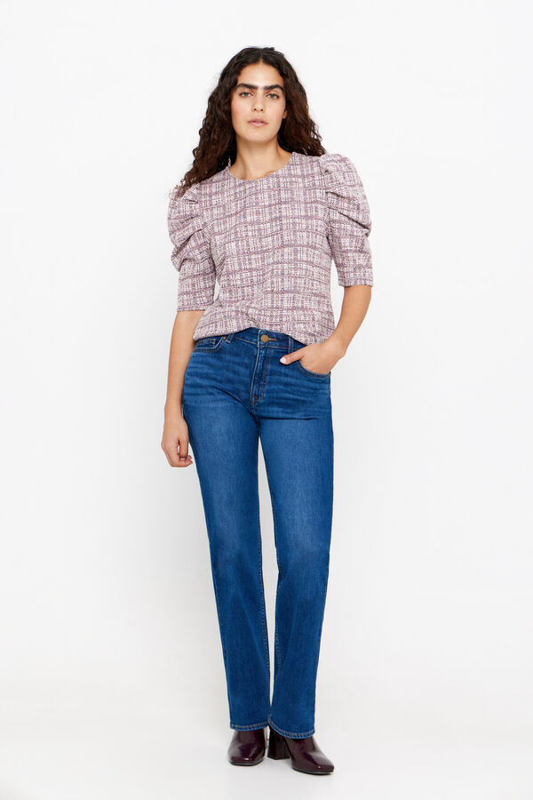 Cortefiel Top de tweed de punto Rosa